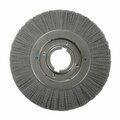 Nylox Wheel Brush, Composite, 12 in Brush Dia, 1-1/4 in Face W, 2 in Arbor Hole, Crimped/Round Filament/Wi 83716